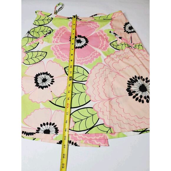 Anthropologie Elevenses Womens 6 Skirt Wrap Front Floral Pink Retro‎ Print Small - Picture 5 of 7